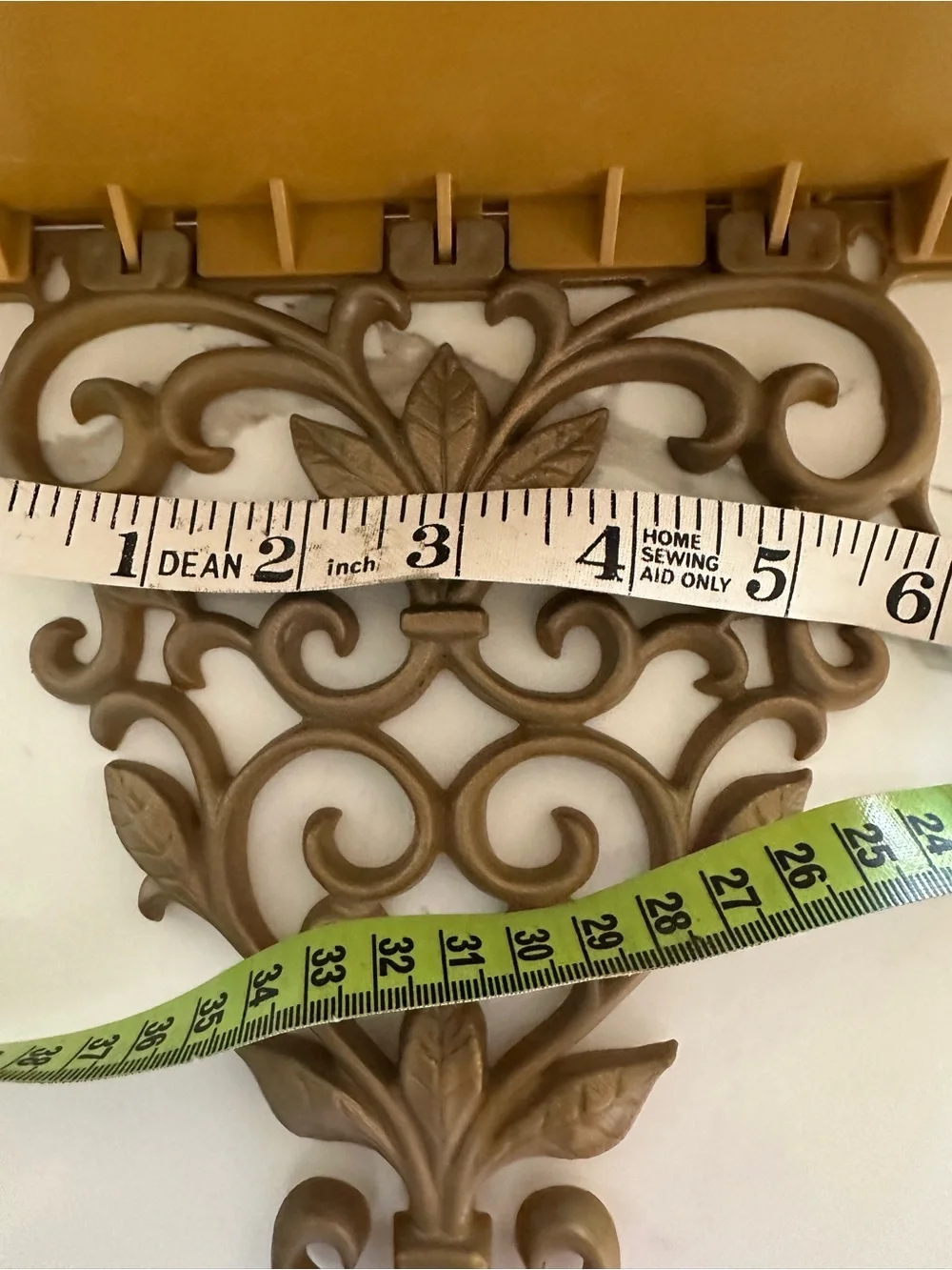 Vintage Syroco Hollywood Regency style small wall mirror & shelf set